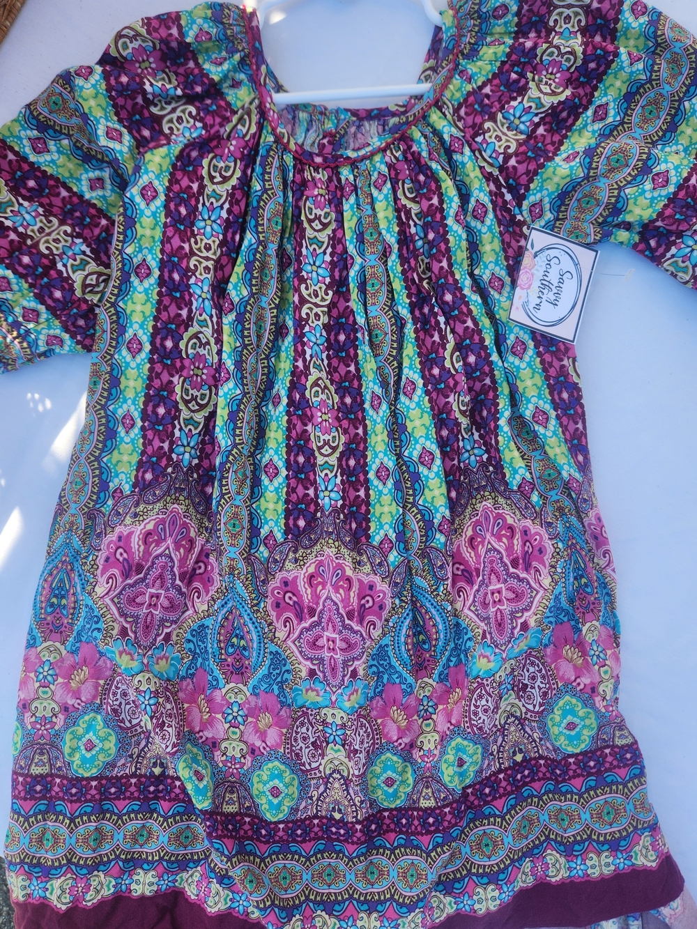 Girls' Vibrant Multi Color Dress - Brand: Bonnie Jean - Size 5